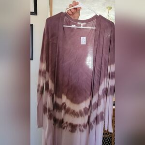 Maurices Purple and Cream Cardigan,Duster